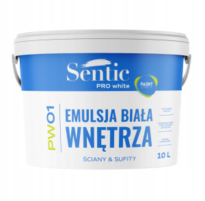 Farba Akrylowa Wewnętrzna SENTIC PREMIUM 10L - Profesjonalna Biała 90m²/op