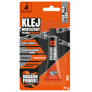 Klej Montażowy MS Polimer POWER HIGH TACK 20g Biały Wodoodporny Mocny