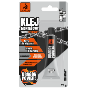 Klej Montażowy Polimer POWER hybrydowy 20g - Bezbarwny Wodoodporny Mocny