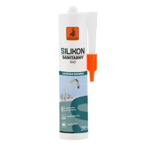 Silikon Sanitarny Elastyczny 280 ml Biały do Uszczelniania i Montażu