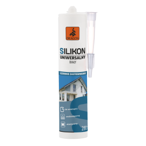 Silikon Uniwersalny Elastyczny 280 ml Biały do Uszczelniania i Montażu