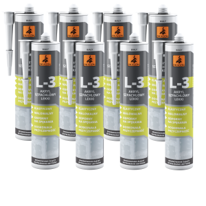 Akrylowy Uszczelniacz Szpachlowy Lekki 8x280ml Wodoodporny, Malowalny
