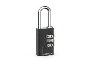 Kłódka Szyfrowa GERDA Aluminiowa Czarna 30mm - 3 Dyski Szyfrujące