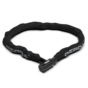 Zapięcie Łańcuch Rowerowy GERDA 120cm/8 z Ochroną Klucza, Czarny + 2 Klucze