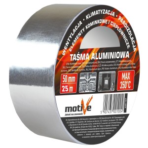 Taśma Aluminiowa 50mm/25m - Odporność Do 350°C - Kominki | Wełna Mineralna