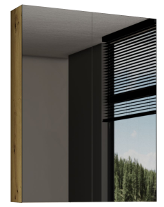 Szafka Łazienkowa Wisząca z Lustrem 60cm Senna Dąb Artis - 3 Półki