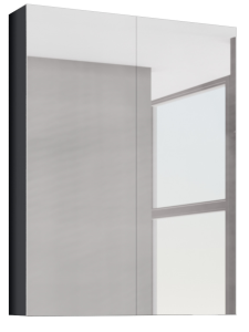Szafka Łazienkowa Wisząca z Lustrem 60cm Senna Antracyt - 3 Półki