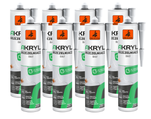 Akryl o Wysokiej Przyczepności 8x280ml – Biały do Wewnątrz i na Zewnątrz