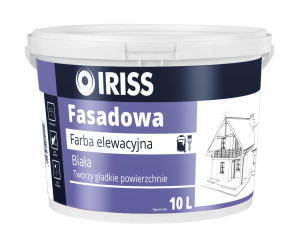 Farba Akrylowa do Elewacji IRISS 10L - Odporna na Pleśnie, Wydajna: 70m2/op