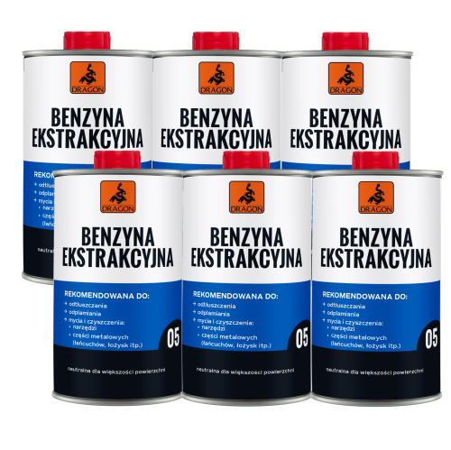 Benzyna Ekstrakcyjna 6x500ml Płyn w Puszce - Odtłuszcza Czyści Odplamia