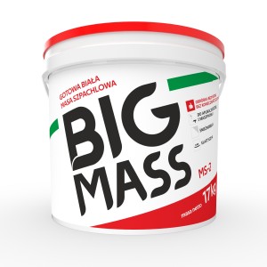 Gotowa Biała Masa Szpachlowa Gładź BIGMASS MS-2 17kg - Bezpyłowa
