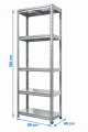 Regał 180x60x40 cm, ocynk: 5 półek metalowe, montaż bezśrubowy. Regał do przechowywania w garażu, piwnicy, magazynie i warsztacie.